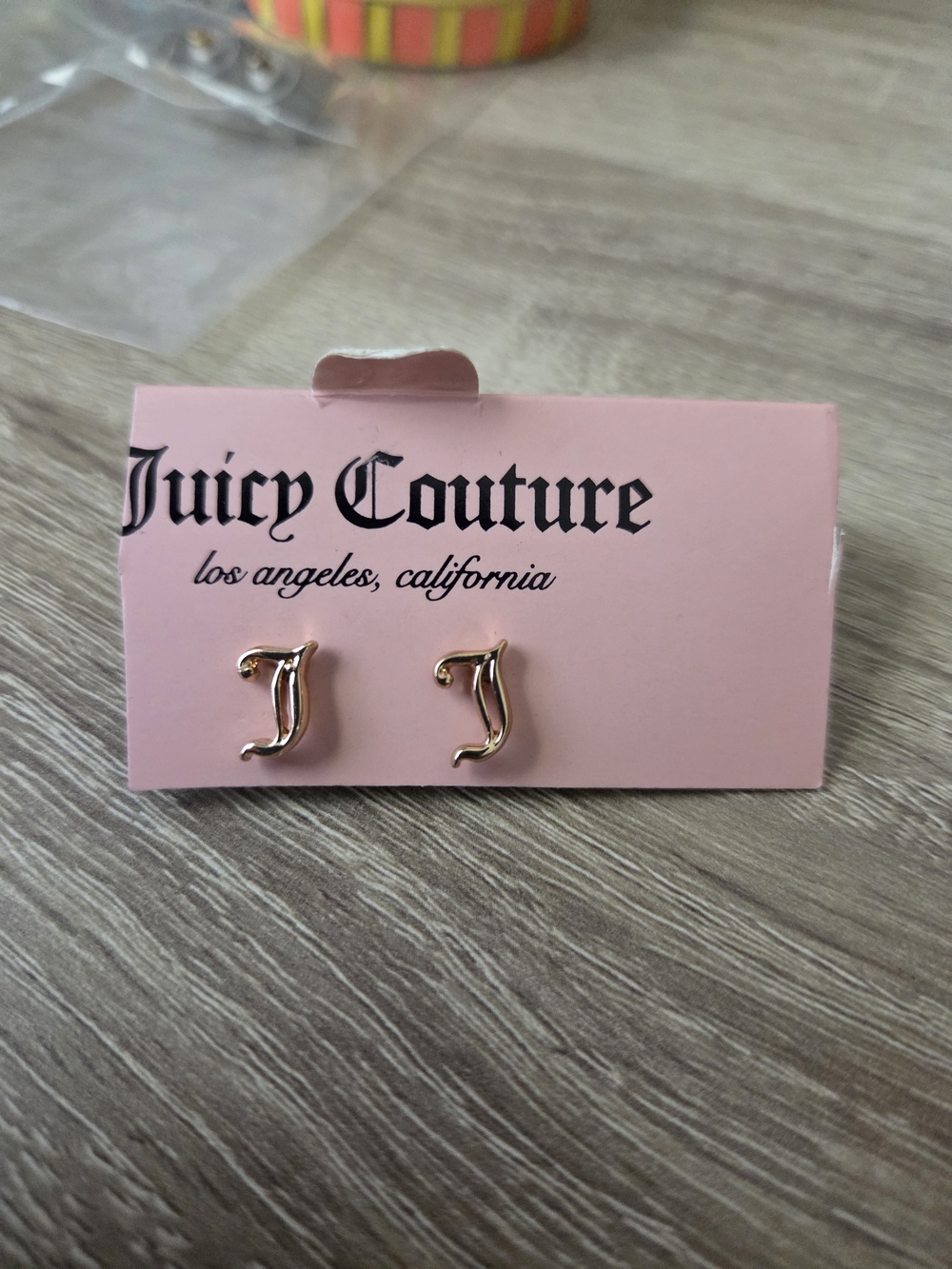 Juicy Couture Gold J Initial Stud Earrings